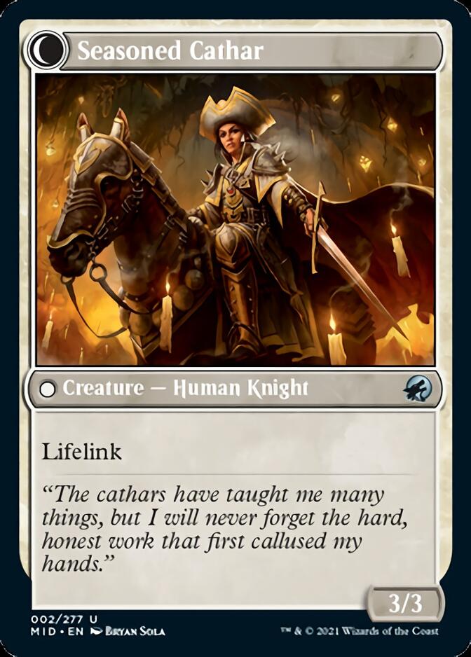 Ambitious Farmhand // Seasoned Cathar (MID-002) - Innistrad: Midnight Hunt: (Double Faced Transform)