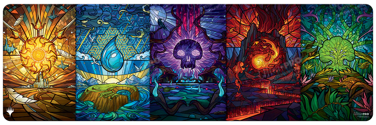 Ultra Pro Magic The Gathering: Dominaria United Stained Glass Land Medley Table Playmat