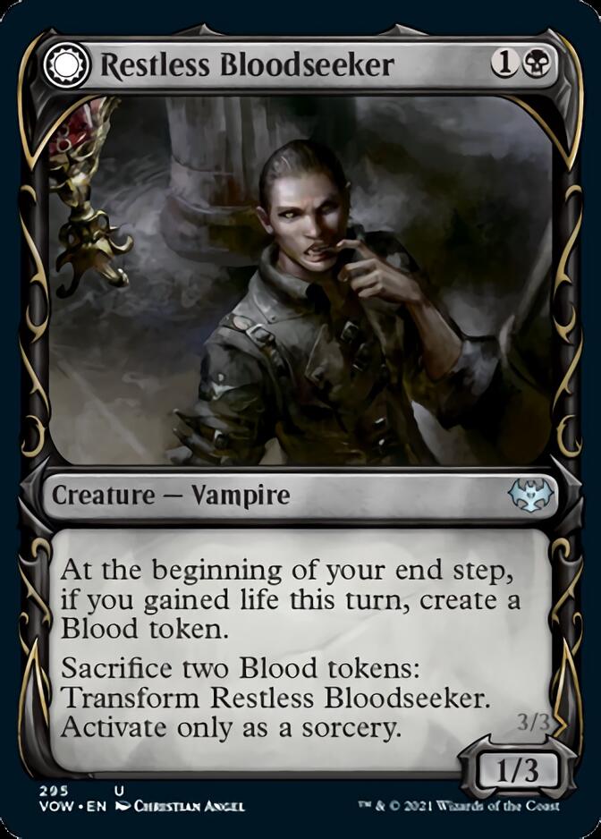 Restless Bloodseeker // Bloodsoaked Reveler (VOW-295) - Innistrad: Crimson Vow: (Showcase, Double Faced Transform)