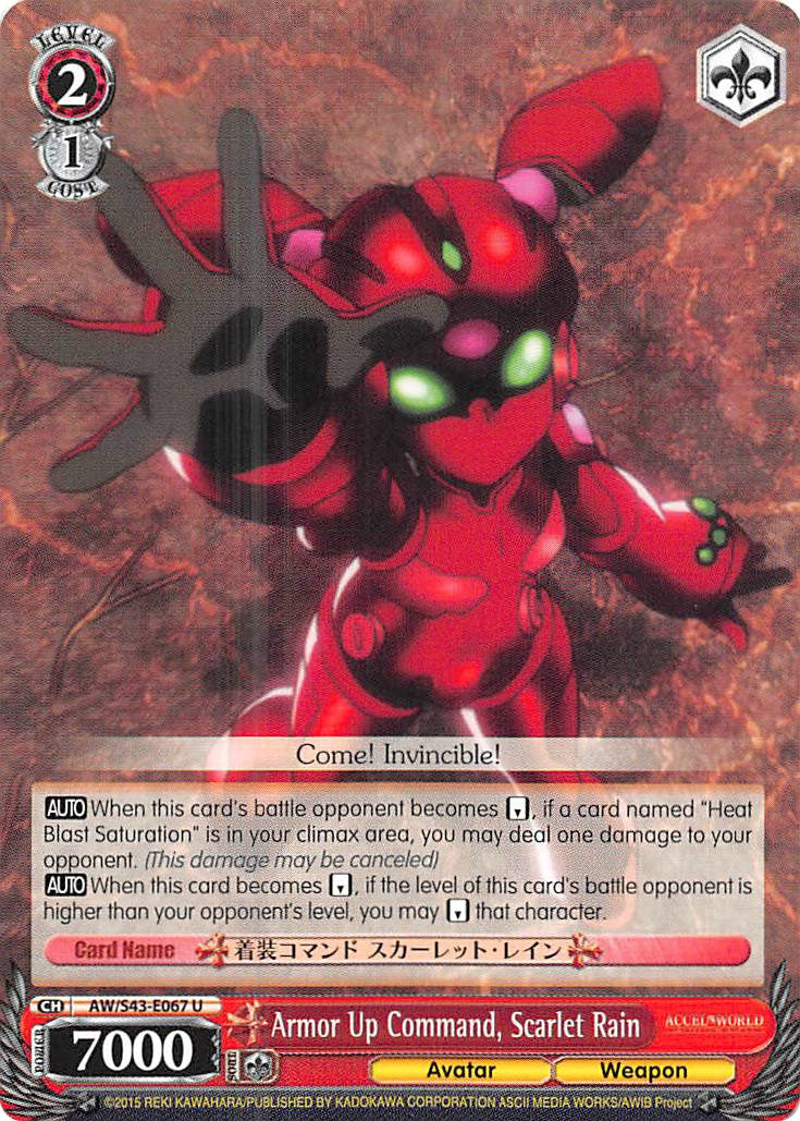 Armor Up Command, Scarlet Rain (AW/S43-E067 U) - Accel World -Infinite Burst-