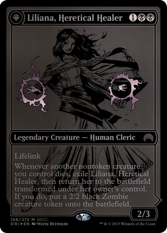 Liliana, Heretical Healer // Liliana, Defiant Necromancer (MEDIA-106) - San Diego Comic-Con 2015: (originpwdfc) Foil