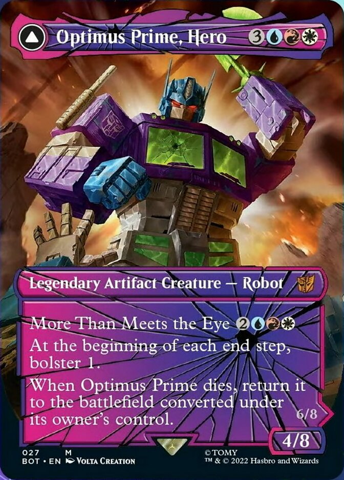 Optimus Prime, Hero // Optimus Prime, Autobot Leader (BOT-027) - Transformers: (shatteredglass, convertdfc) (Borderless)