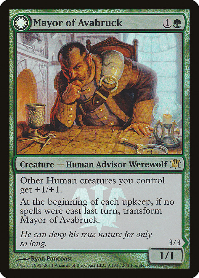 Mayor of Avabruck // Howlpack Alpha (PRE-193★) - Innistrad Promos: (Double Faced Transform) Foil