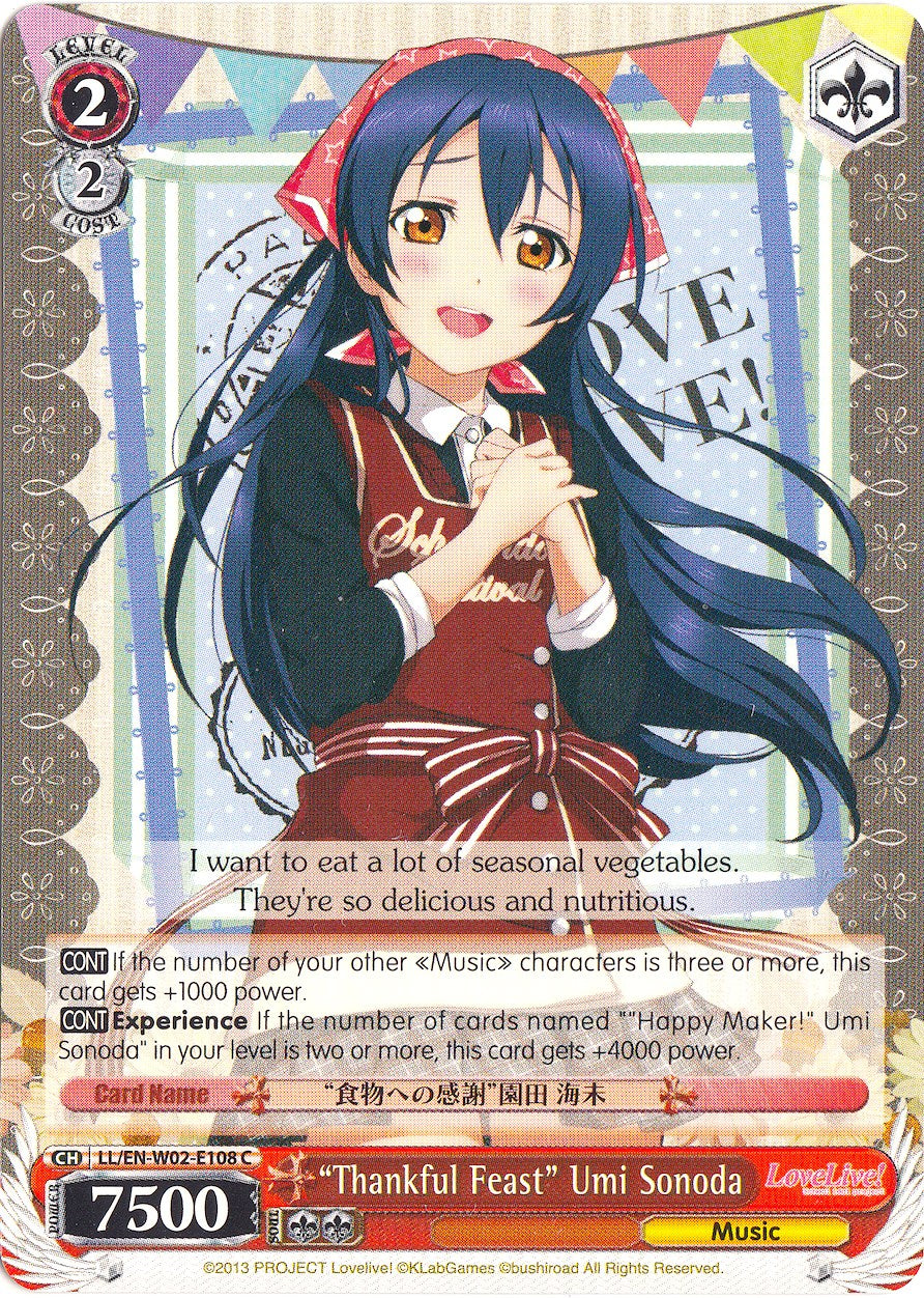 "Thankful Feast" Umi Sonoda (LL/EN-W02-E108 C) - Love Live! DX Vol.2