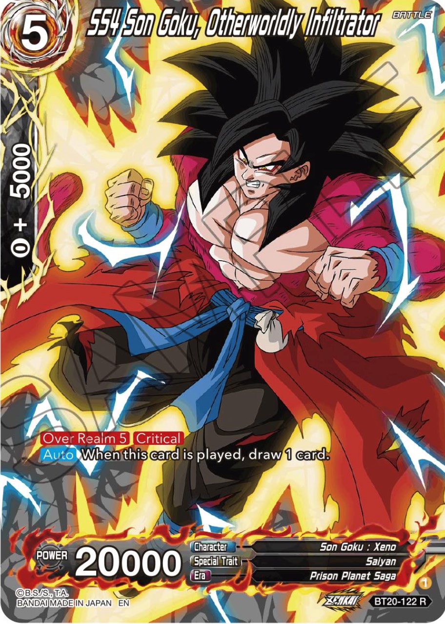 dragon ball super card game over realm SS4 Son Goku, Otherworldly Infiltrator (Silver Foil) (BT20-122) [Power