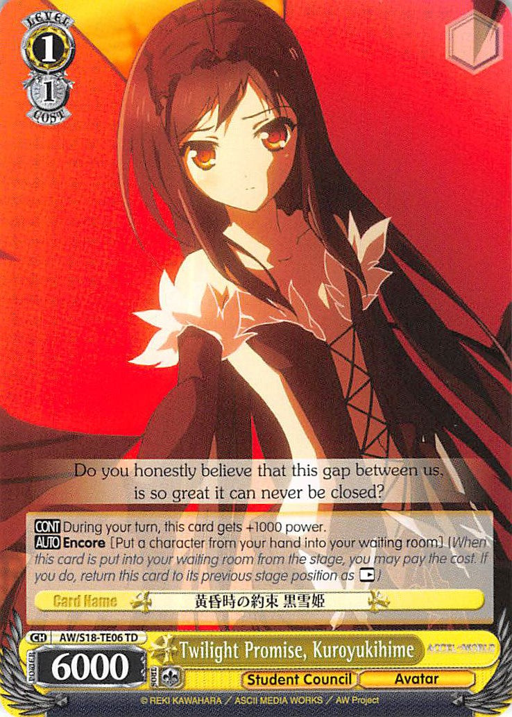 Twilight Promise, Kuroyukihime (AW/S18-TE06 TD) - Accel World
