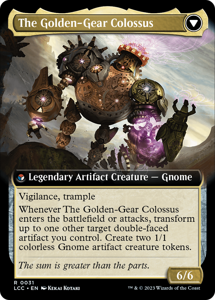 Tetzin, Gnome Champion // The Golden-Gear Colossus (LCC-031) - The Lost Caverns of Ixalan Commander: (Extended Art)