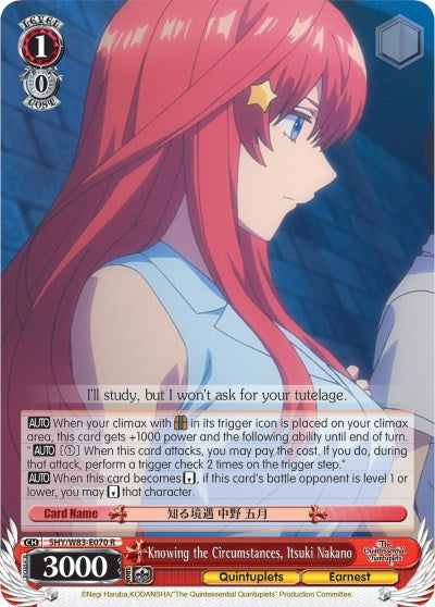 Knowing the Circumstances, Itsuki Nakano (5HY/W83-E070 R) - The Quintessential Quintuplets