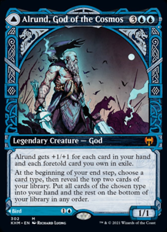 Alrund, God of the Cosmos // Hakka, Whispering Raven (KHM-302) - Kaldheim: (Showcase)