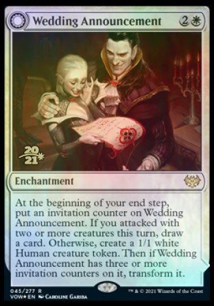 Wedding Announcement // Wedding Festivity (PRE-45S) - Innistrad: Crimson Vow Promos: (Double Faced Transform) Foil