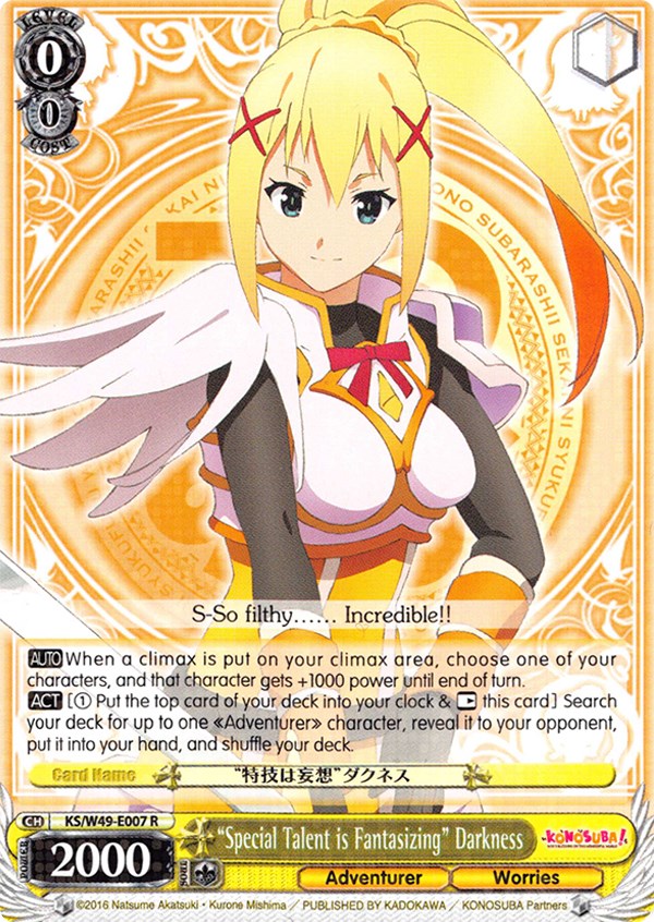 "Special Talent is Fantasizing" Darkness (KS/W49-E007 R) - KonoSuba