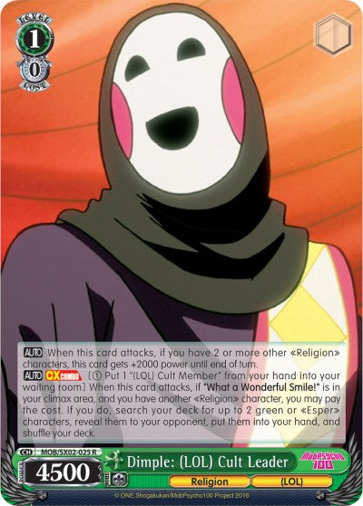 Dimple: (LOL) Cult Leader (MOB/SX02-025 R) - Mob Psycho 100