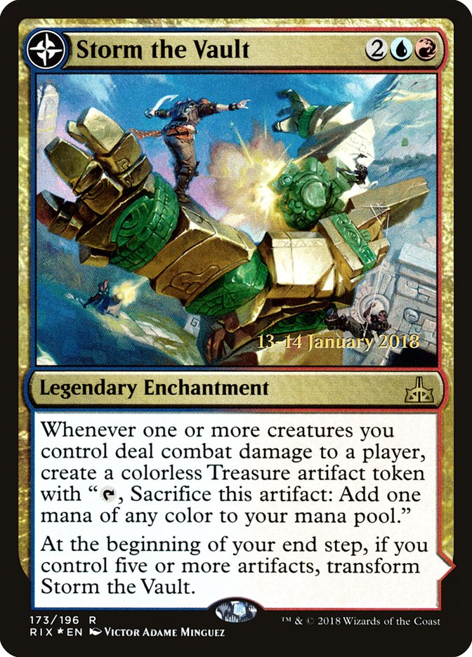 Storm the Vault // Vault of Catlacan (PRE-173S) - Rivals of Ixalan Promos: (compasslanddfc) Foil