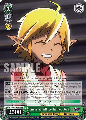 Brimming with Confidence, Aura (Foil) (OVL/S99-E104S PR) - Nazarick: Tomb of the Undead Vol.2