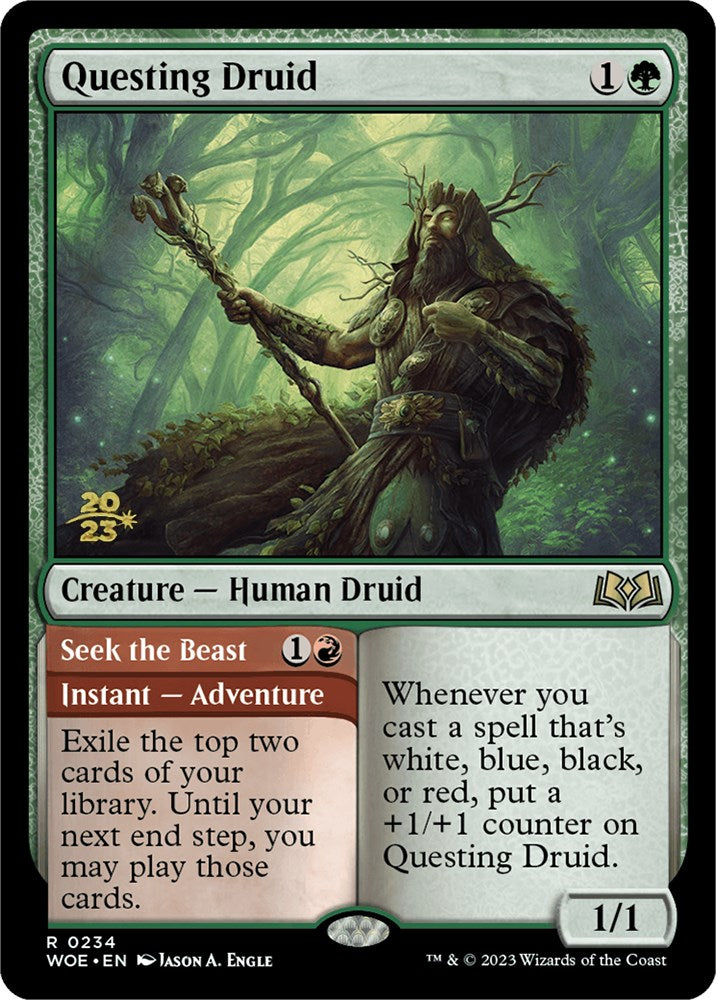 Questing Druid // Seek the Beast (PRE-234) - Wilds of Eldraine Promos Foil