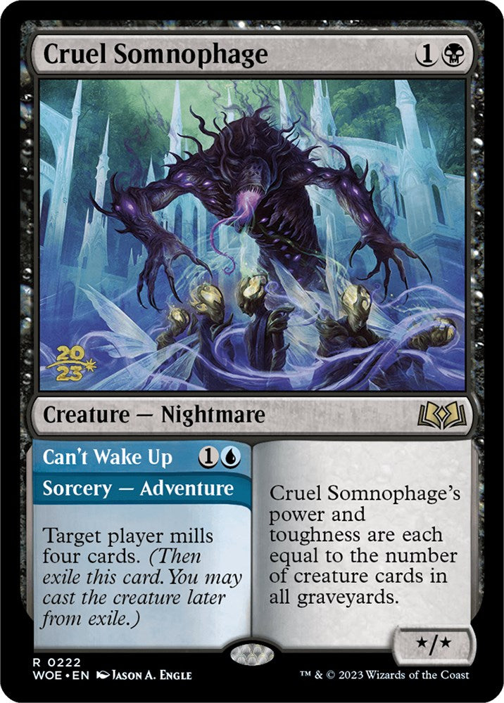 Cruel Somnophage // Can't Wake Up (PRE-222) - Wilds of Eldraine Promos Foil