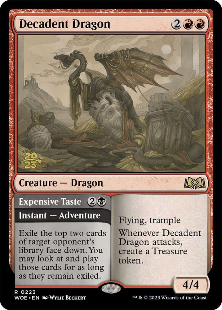 Decadent Dragon // Expensive Taste (PRE-223) - Wilds of Eldraine Promos Foil