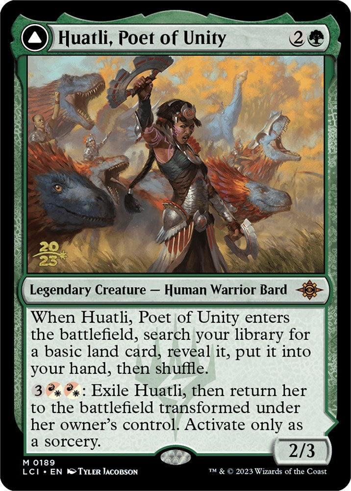 Huatli, Poet of Unity // Roar of the Fifth People (PRE-189) - The Lost Caverns of Ixalan Promos Foil