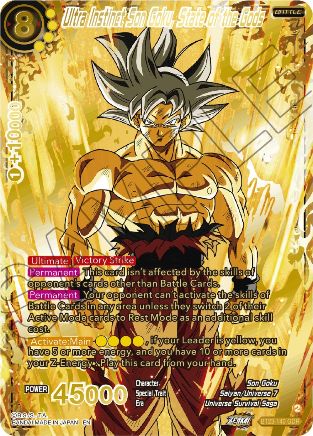 Ultra Instinct Son Goku, State of the Gods (GDR) (BT23-140) [Perfect C Ultra Instinct Son Goku, State of the Gods (GDR) (BT23-140) [Perfect C