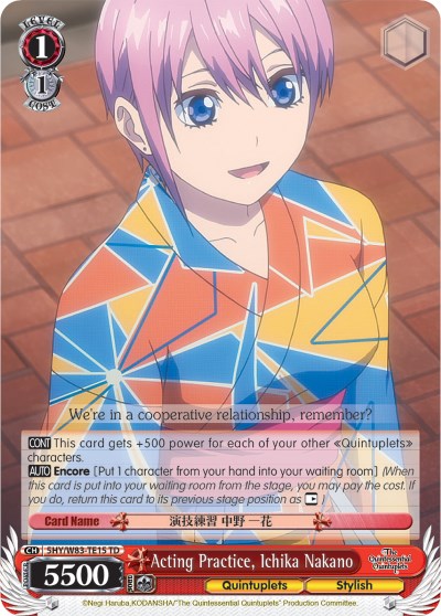 Acting Practice, Ichika Nakano (5HY/W83-TE15 TD) - The Quintessential Quintuplets