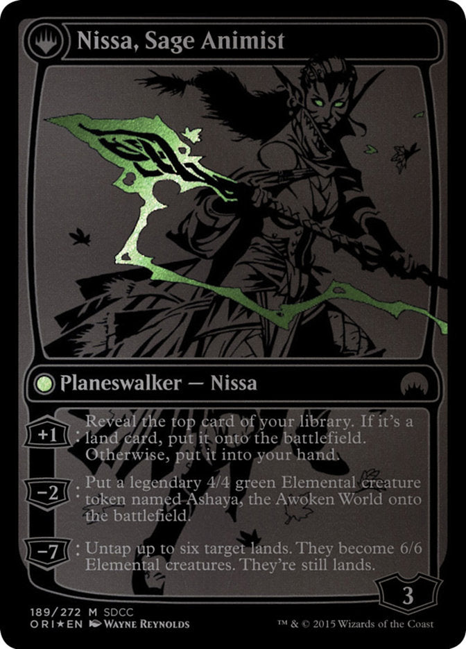 Nissa, Vastwood Seer // Nissa, Sage Animist (MEDIA-189) - San Diego Comic-Con 2015: (originpwdfc) Foil
