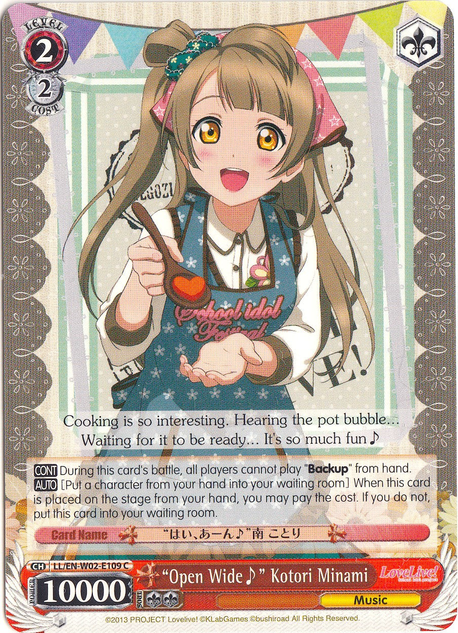 "Open Wide~" Kotori Minami (LL/EN-W02-E109 C) - Love Live! DX Vol.2
