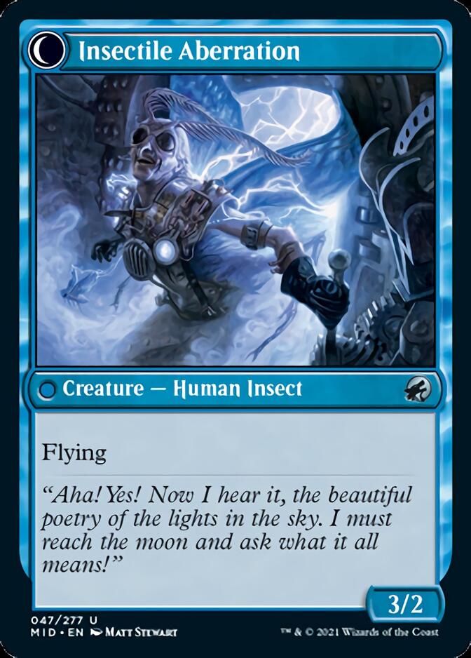 Delver of Secrets // Insectile Aberration (MID-047) - Innistrad: Midnight Hunt: (Double Faced Transform)