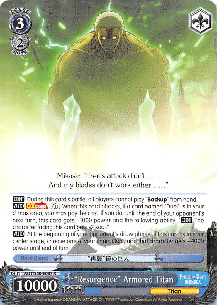 "Resurgence" Armored Titan (AOT/S50-E087 R) - Attack on Titan Vol. 2