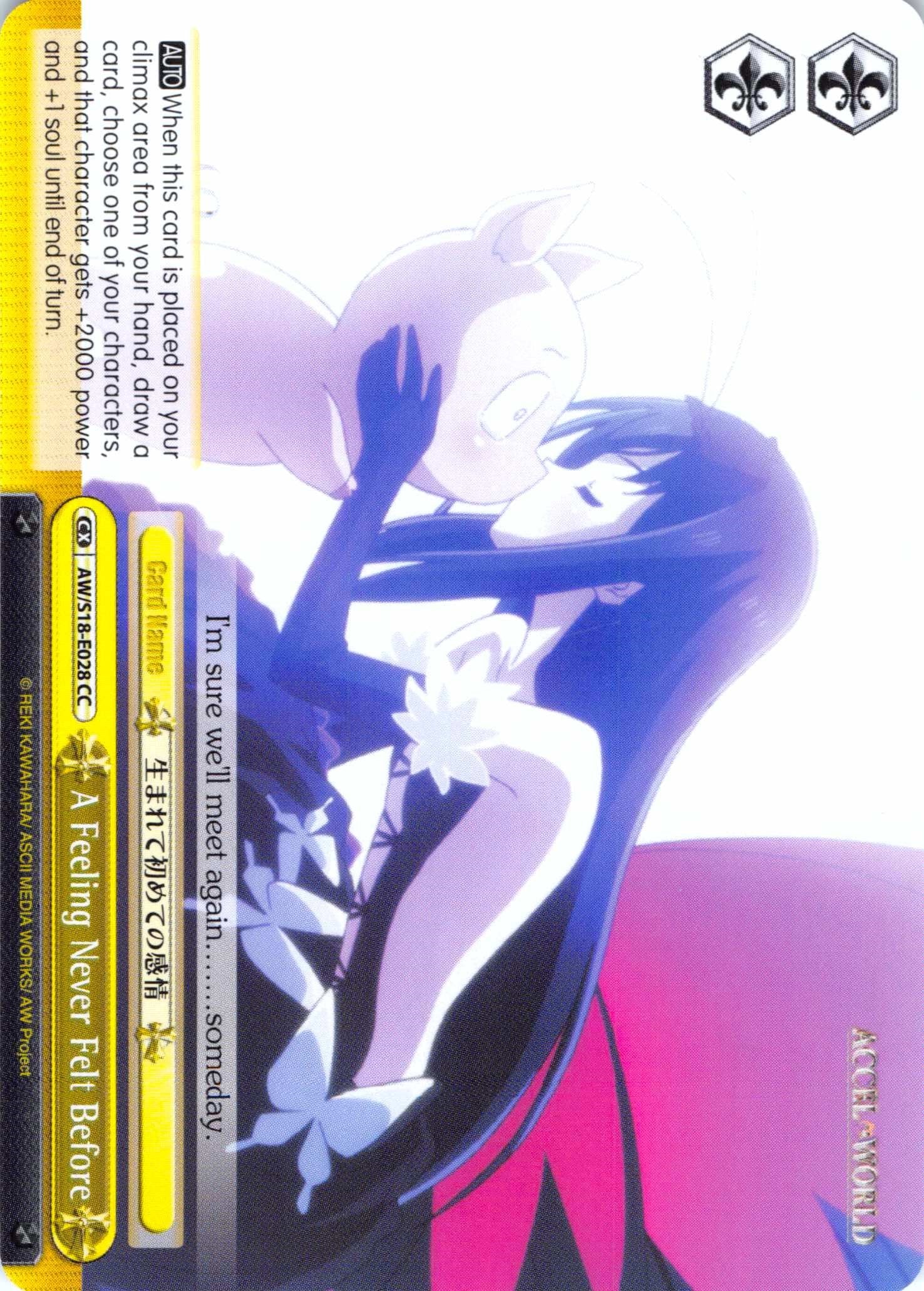 A Feeling Never Felt Before (AW/S18-E028 CC) - Accel World