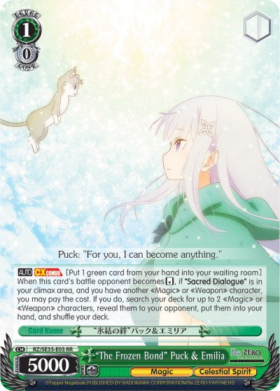 "The Frozen Bond" Puck & Emilia (Parallel Foil) (RZ/SE35-E03 RR) - Re:ZERO: The Frozen Bond