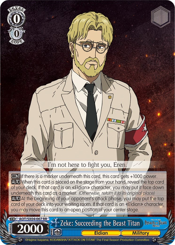 Zeke: Succeeding the Beast Titan (AOT/SX04-067 RR) - Attack On Titan: Final Season