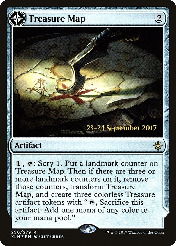 Treasure Map // Treasure Cove (PRE-250S) - Ixalan Promos: (compasslanddfc) Foil