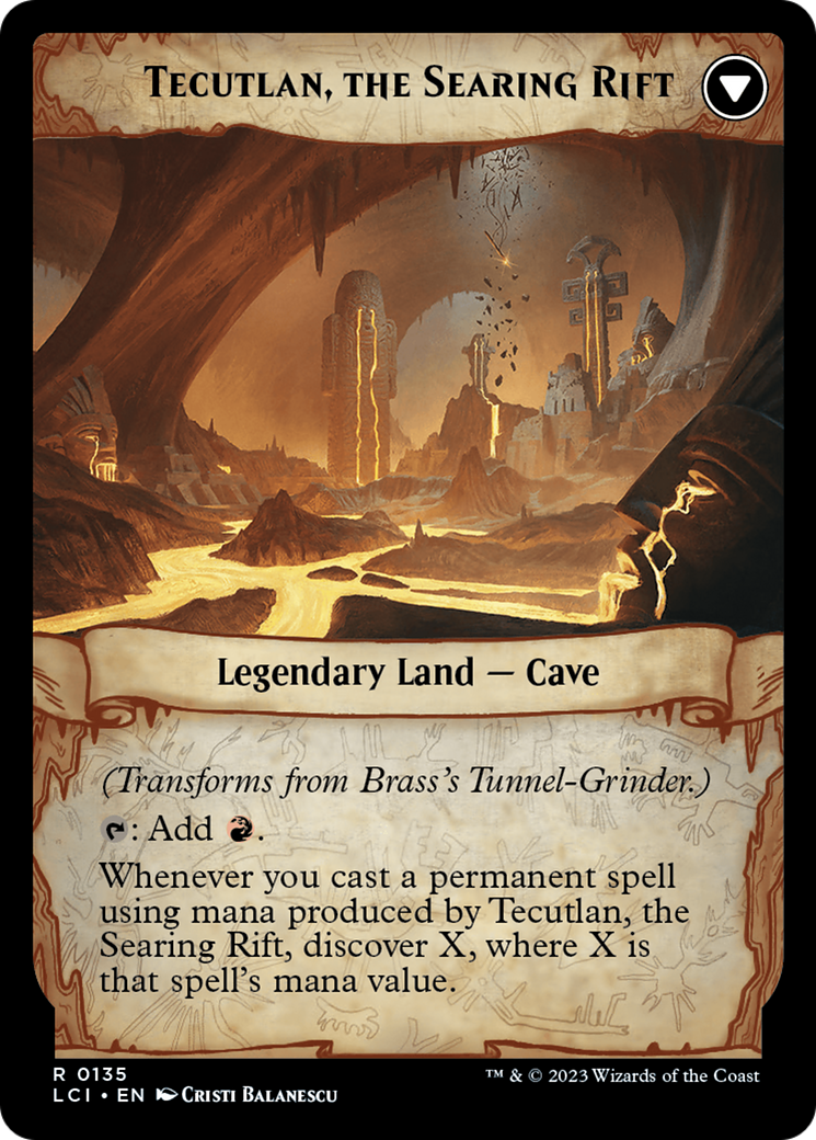Brass's Tunnel-Grinder // Tecutlan, the Searing Rift (PRE-135) - The Lost Caverns of Ixalan Promos Foil