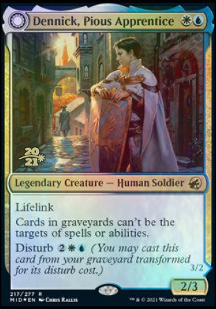 Dennick, Pious Apprentice // Dennick, Pious Apparition (PRE-217S) - Innistrad: Midnight Hunt Promos: (Double Faced Transform) Foil