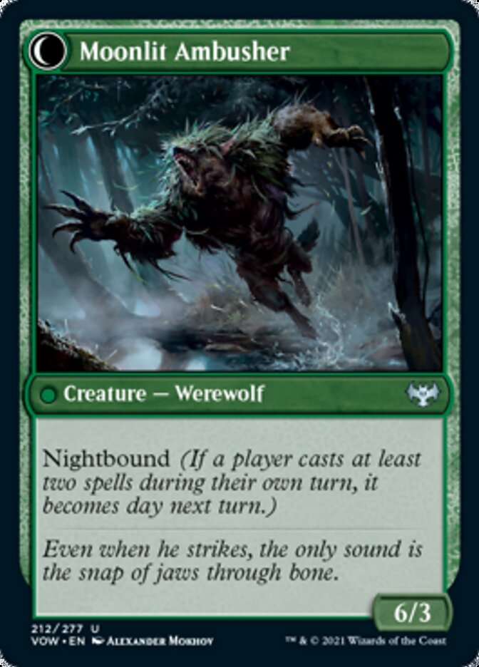 Oakshade Stalker // Moonlit Ambusher (VOW-212) - Innistrad: Crimson Vow: (Double Faced Transform)