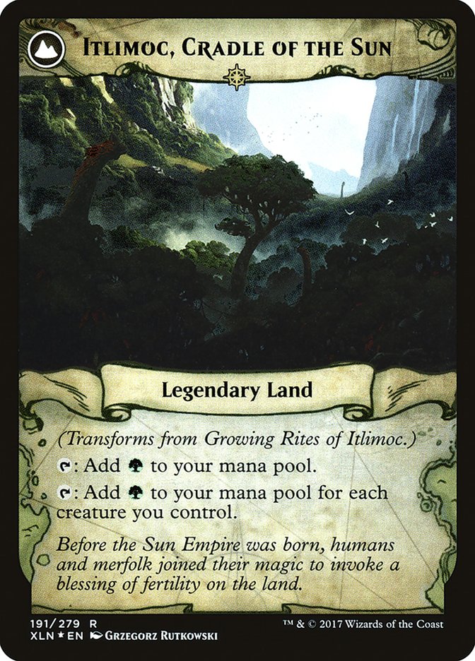 Growing Rites of Itlimoc // Itlimoc, Cradle of the Sun (PRE-191S) - Ixalan Promos: (compasslanddfc) Foil