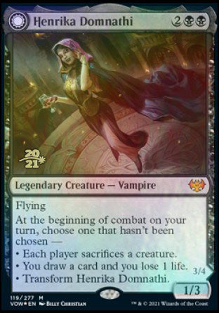 Henrika Domnathi // Henrika, Infernal Seer (PRE-119) - Innistrad: Crimson Vow Promos: (Double Faced Transform) Foil