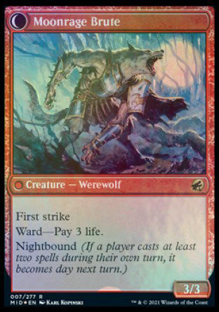 Brutal Cathar // Moonrage Brute (PRE-07S) - Innistrad: Midnight Hunt Promos: (Double Faced Transform) Foil