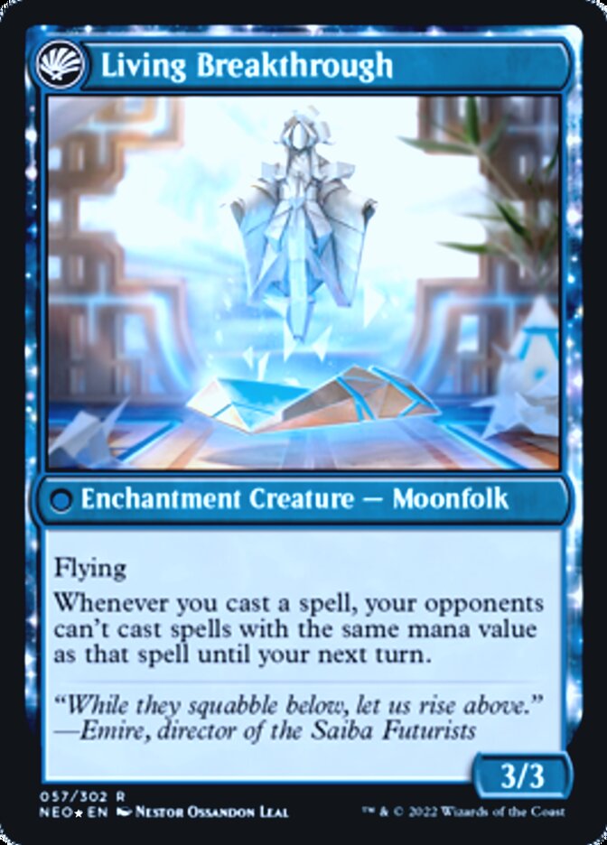 Inventive Iteration // Living Breakthrough (PRE-57S) - Kamigawa: Neon Dynasty Promos: (fandfc, enchantment) Foil