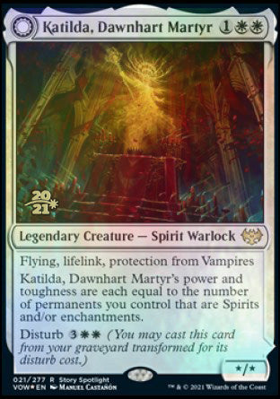 Katilda, Dawnhart Martyr // Katilda's Rising Dawn (PRE-021) - Innistrad: Crimson Vow Promos: (Double Faced Transform) Foil