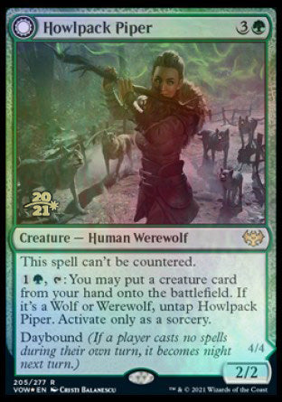 Howlpack Piper // Wildsong Howler (PRE-205) - Innistrad: Crimson Vow Promos: (Double Faced Transform) Foil