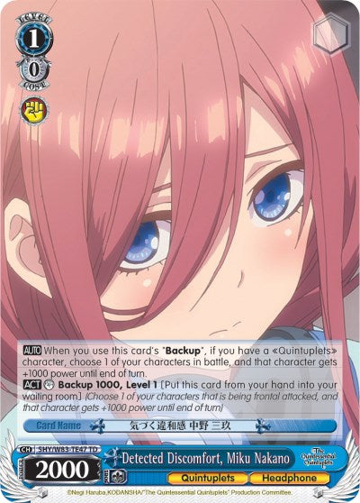 Detected Discomfort, Miku Nakano (5HY/W83-TE47 TD) - The Quintessential Quintuplets