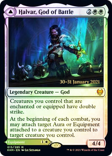 Halvar, God of Battle // Sword of the Realms (PRE-15S) - Kaldheim Promos Foil