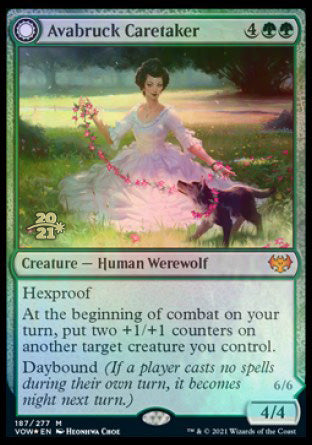 Avabruck Caretaker // Hollowhenge Huntmaster (PRE-187) - Innistrad: Crimson Vow Promos: (Double Faced Transform) Foil