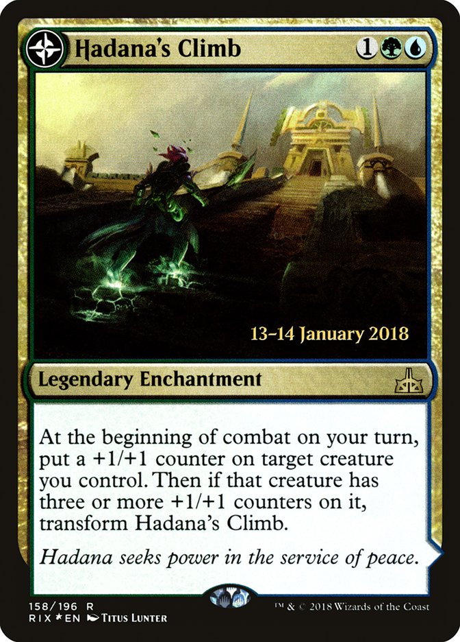 Hadana's Climb // Winged Temple of Orazca (PRE-158S) - Rivals of Ixalan Promos: (compasslanddfc) Foil