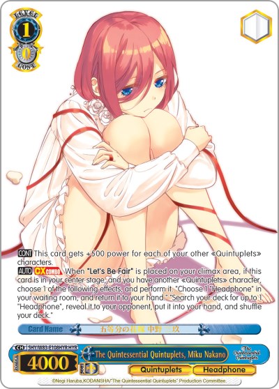 The Quintessential Quintuplets, Miku Nakano (HYR) (5HY/W83-E108HYR HYR) - The Quintessential Quintuplets