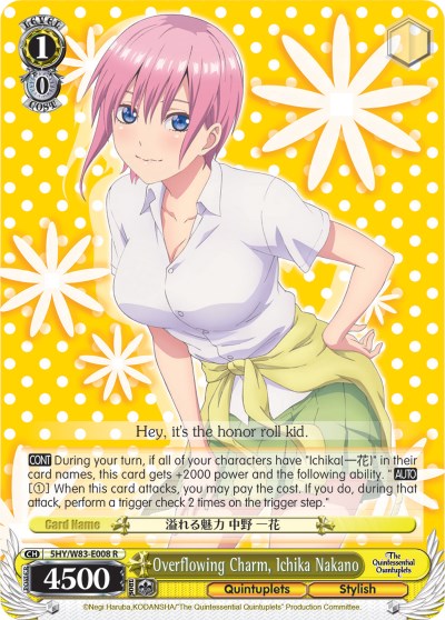 Overflowing Charm, Ichika Nakano (5HY/W83-E008 R) - The Quintessential Quintuplets
