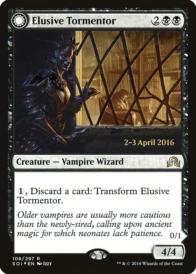 Elusive Tormentor // Insidious Mist (PRE-108S) - Shadows over Innistrad Promos: (Double Faced Transform) Foil