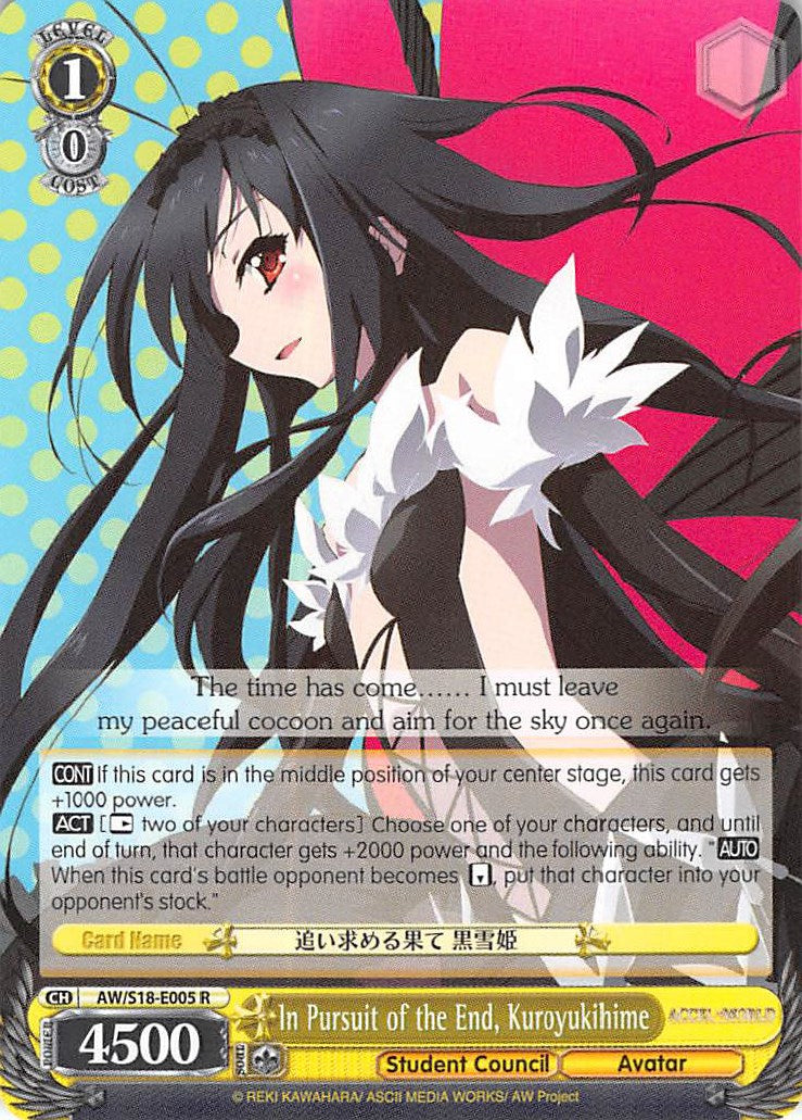In Pursuit of the End, Kuroyukihime (AW/S18-E005 R) - Accel World