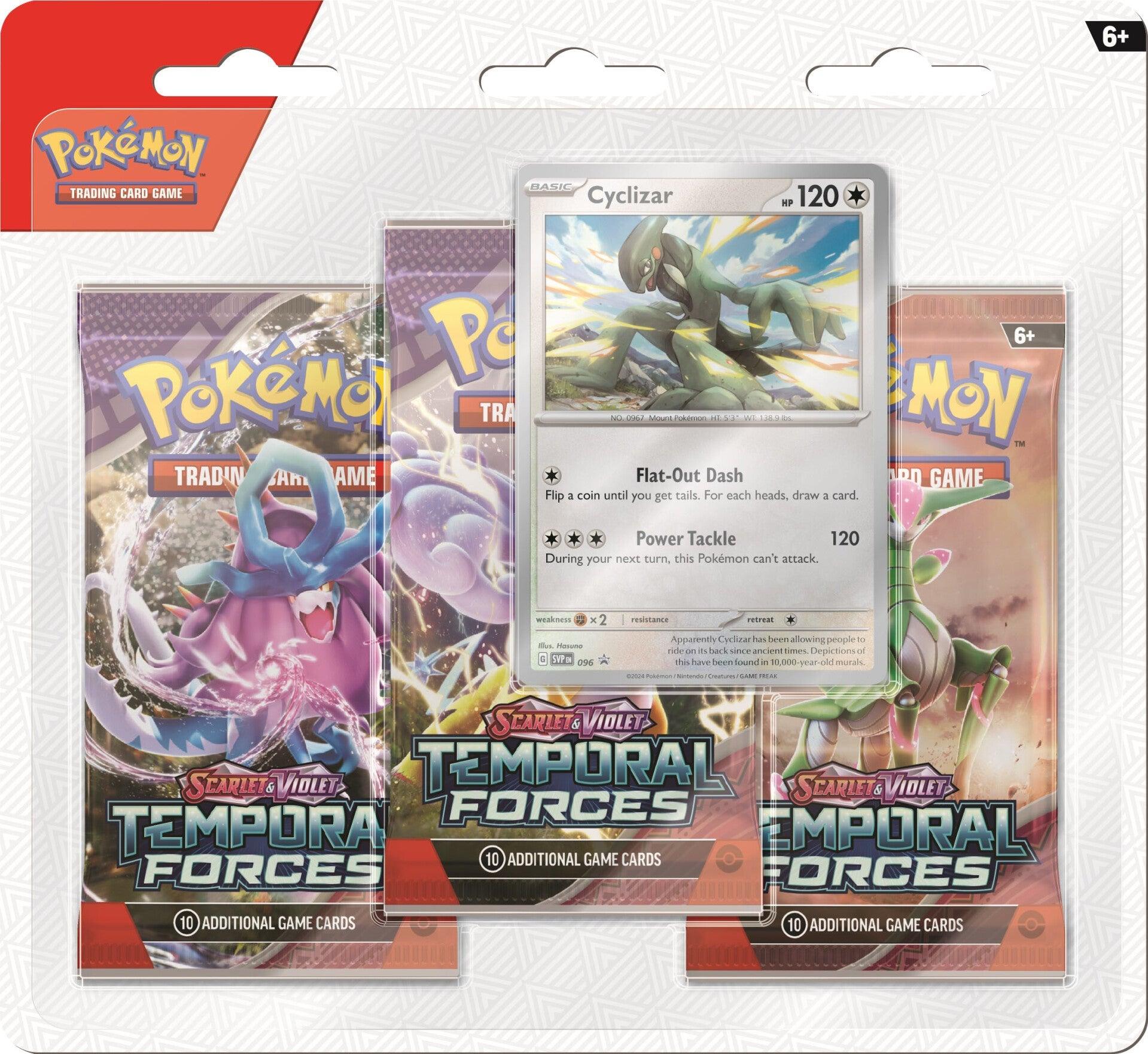 Scarlet & Violet: Temporal Forces - 3-Pack Blister (Cyclizar) - Josh's Cards